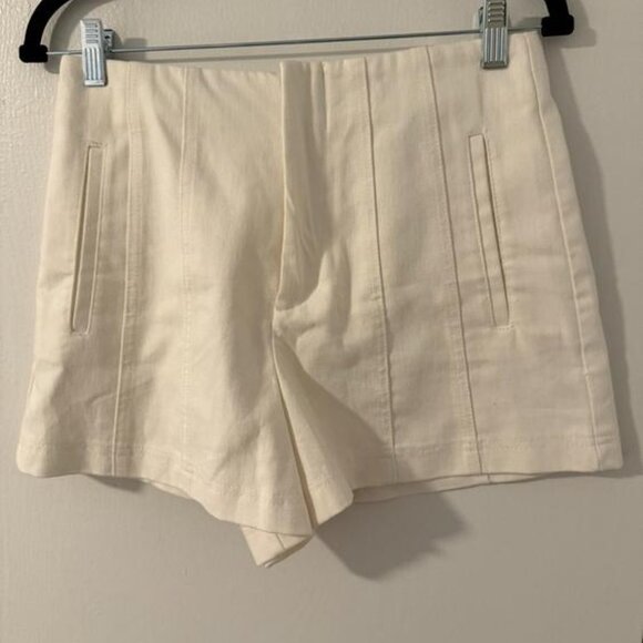 WHITE HIGH WAISTED SHORTS - Picture 1 of 3
